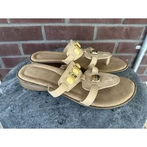 Naturalizer Jamelia Womens Size 8.5M Embelished Tan Sandals Shoes